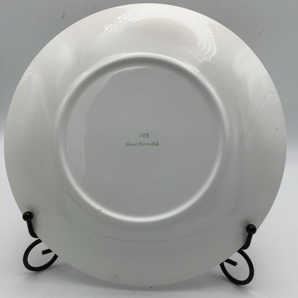 Three Vintage Lefton Hand Decorated Holly and Candy Cane Christmas Dinner Plates - Picture 7 of 8